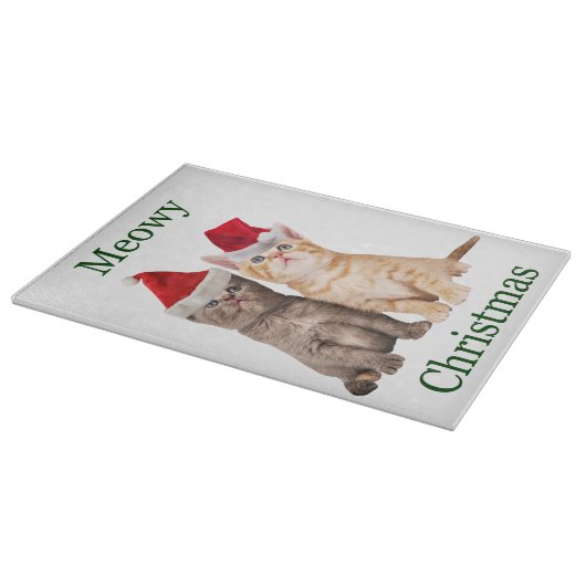Meowy Kerstmis Kitten Cutting Board Snijplank (Hoek)