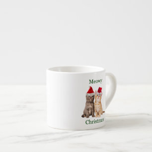 Meowy Kerstmis Kitten Espresso Mok