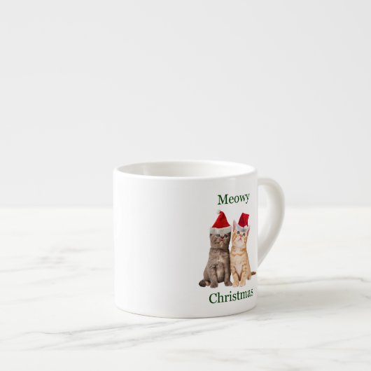 Meowy Kerstmis Kitten Espresso Mok (Voorkant rechts)