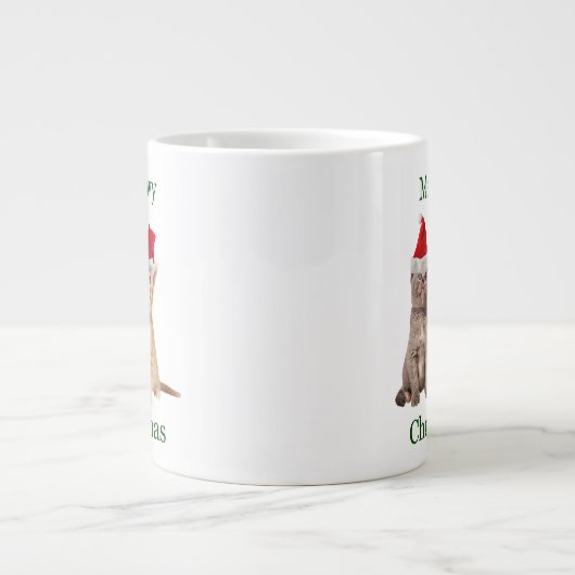 Meowy Kerstmis Kitten Jumbo Mok (Voorkant)