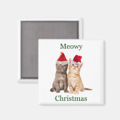 Meowy Kerstmis Kitten Magnet Magneet (Voorkant / Achterkant)
