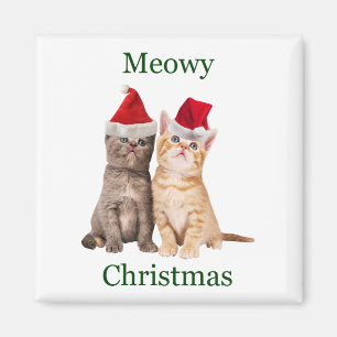 Meowy Kerstmis Kitten Magnet Magneet