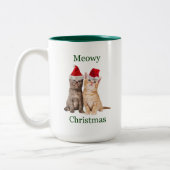 Meowy Kerstmis Kitten Mok (Links)