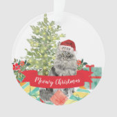 Meowy Kerstmis Maine Coon Cat Ornament (voorkant)