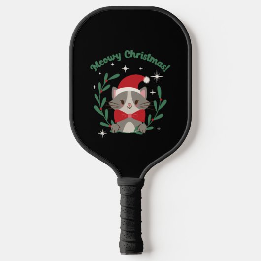 Meowy Kerstmis Pickleball Paddle (Voorkant)