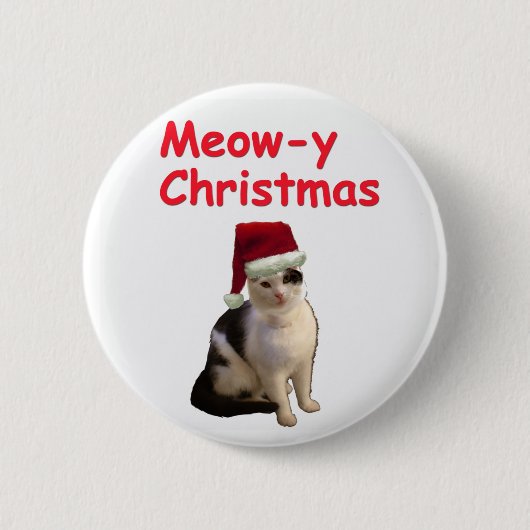 Meowy Kerstmis Ronde Button 5,7 Cm (Voorkant)