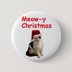 Meowy Kerstmis Ronde Button 5,7 Cm