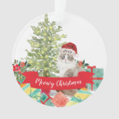 Meowy Kerstmis Siberian Cat Ornament (voorkant)