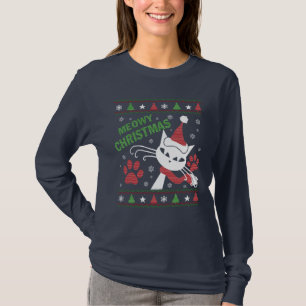 Meowy Kerstmis T-shirt