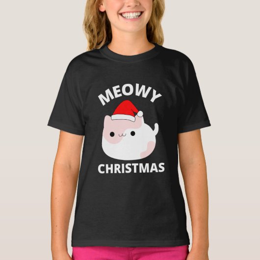 Meowy Kerstmis T-Shirt (Voorkant)