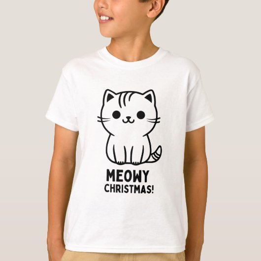 Meowy Kerstmis T-Shirt (Voorkant)