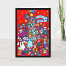 Meowy Kerstmis tot Mew Kaart