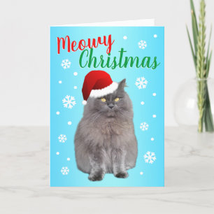 Meowy Kerstmis van de Kat Feestdagen Kaart