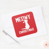 Meowy Kerstmis Vierkante Sticker (Envelop)