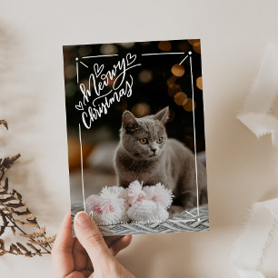 Meowy Kerstmis, volledige fotokat Feestdagenkaart