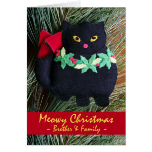 Meowy Kerstmis voor broer en zijn familie, kat