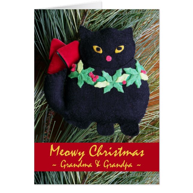 Meowy Kerstmis voor grootouders, Cat Ornament (Voorkant)