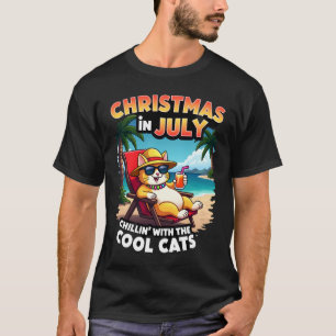 Meowy Kerstmis Zomer Kerstmis In Juli Chillen Cool T-shirt