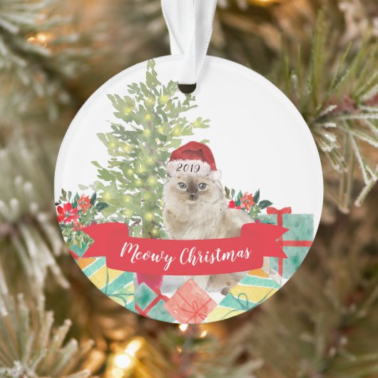 Meowy Kerstragdoll Cat Ornament (Boom)