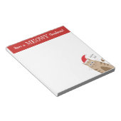 Meowy kerstsanta cat grappige kat notitieblok (Schuin)