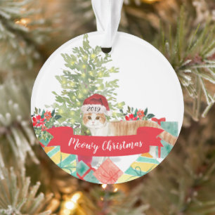 Meowy KerstSchotse kat Ornament