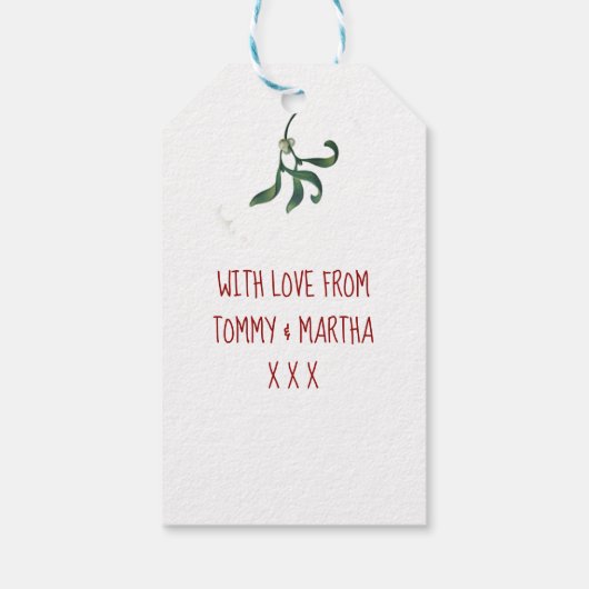 Meowy kerstvakantie kat in Santa Hat labels Cadeaulabel (Achterkant)