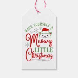 Meowy Little Kerstmis Cadeaulabel