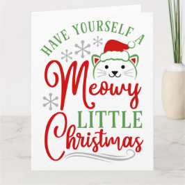 Meowy Little Kerstmis Kaart