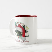meowy noël chat de vacances santa hat mug (Devant gauche)