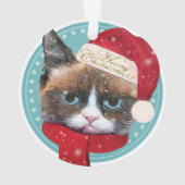 Meowy Santa Cat kerstversiering Ornament (achterkant)
