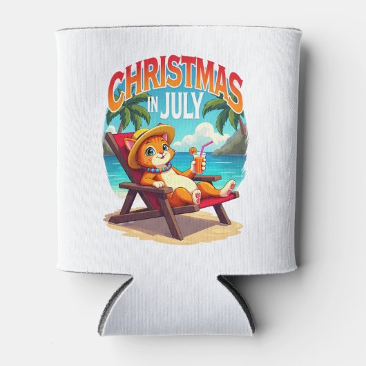 Meowy Xmas Summer Christmas In July Chillin Cool C Blikjeskoeler (Voorkant)