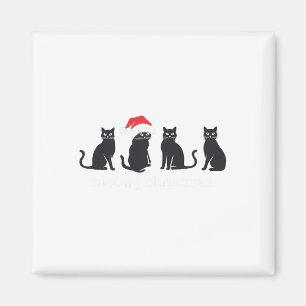 Meowys Christmas Black Cat Santa Hats Cadeau Anim Magneet