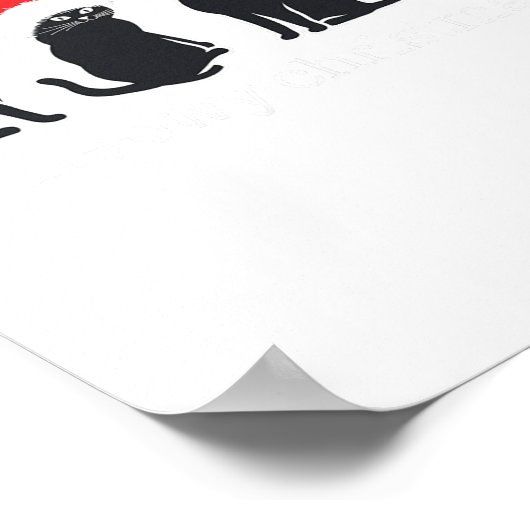 Meowys Christmas Black Cat Santa Hats Cadeau Anim Poster (Hoek)