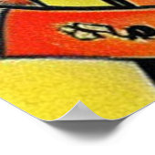 Meowzart Classic Muzikant Kat abstract schilderij Poster (Hoek)