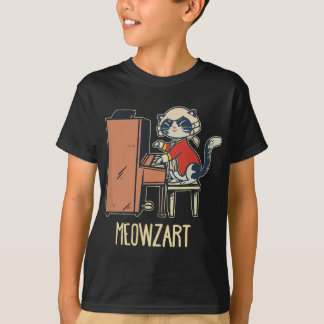 Meowzart Een Leuke Kat spelen de piano grappige Pi T-shirt