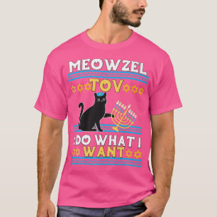 Meowzel Tov Black Cat Mazel Tov Menorah Hanukkah 2 T-shirt