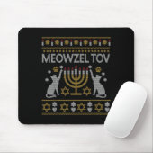 Meowzel Tov Cat Hanukkah 2025 Funny Ugly Christmas Muismat (Met muis)