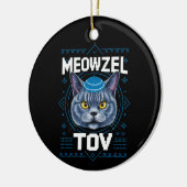 Meowzel Tov Chanoeka Joodse kattenvakantie Keramisch Ornament (Links)