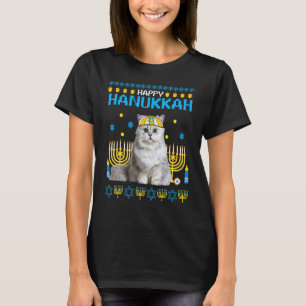 Meowzel Tov Chanukah Joodse kat Hanukkah Ugly Swea T-shirt