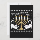 Meowzel Tov Funny Chanukah Hanukkah Ugly Sweater Aankondiging (Voorkant)