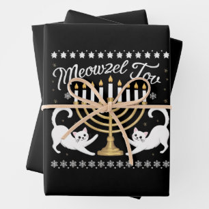 Meowzel Tov Funny Chanukah Hanukkah Ugly Sweater Inpakpapier Vel