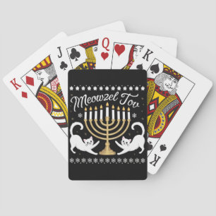 Meowzel Tov Grappige Chanukah Hanukkah Verschrikke Pokerkaarten