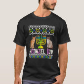 Meowzel Tov Grappige Kat Chanoeka Kersttrui G T-shirt (Voorkant)