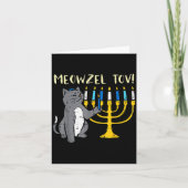 Meowzel Tov Jewish Cat Funny Hanukkah Chanukah Pjs Kaart (Voorkant)