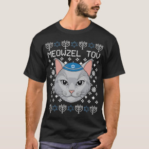 Meowzel Tov Lelijke Hanukkah Chanukah Joods T-shirt