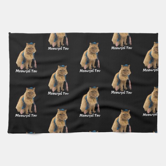 Meowzel Tov Mazel Tov Jewish Chat serviette de cui (Horizontal)