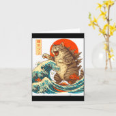 Meowzilla Catzilla Cat Japanese Art Funny For Men  Kaart (Gele Bloem)