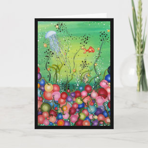 Mer de carte de voeux de couleur, pensant à vous