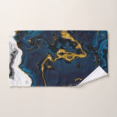 Mer d'Emerald et or bleu bleu marbre or (Serviette à main)