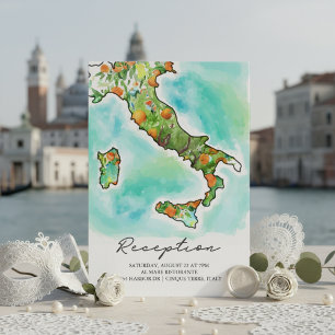 Mer d'Italie   Carte d'aquarelle Réception de mari
